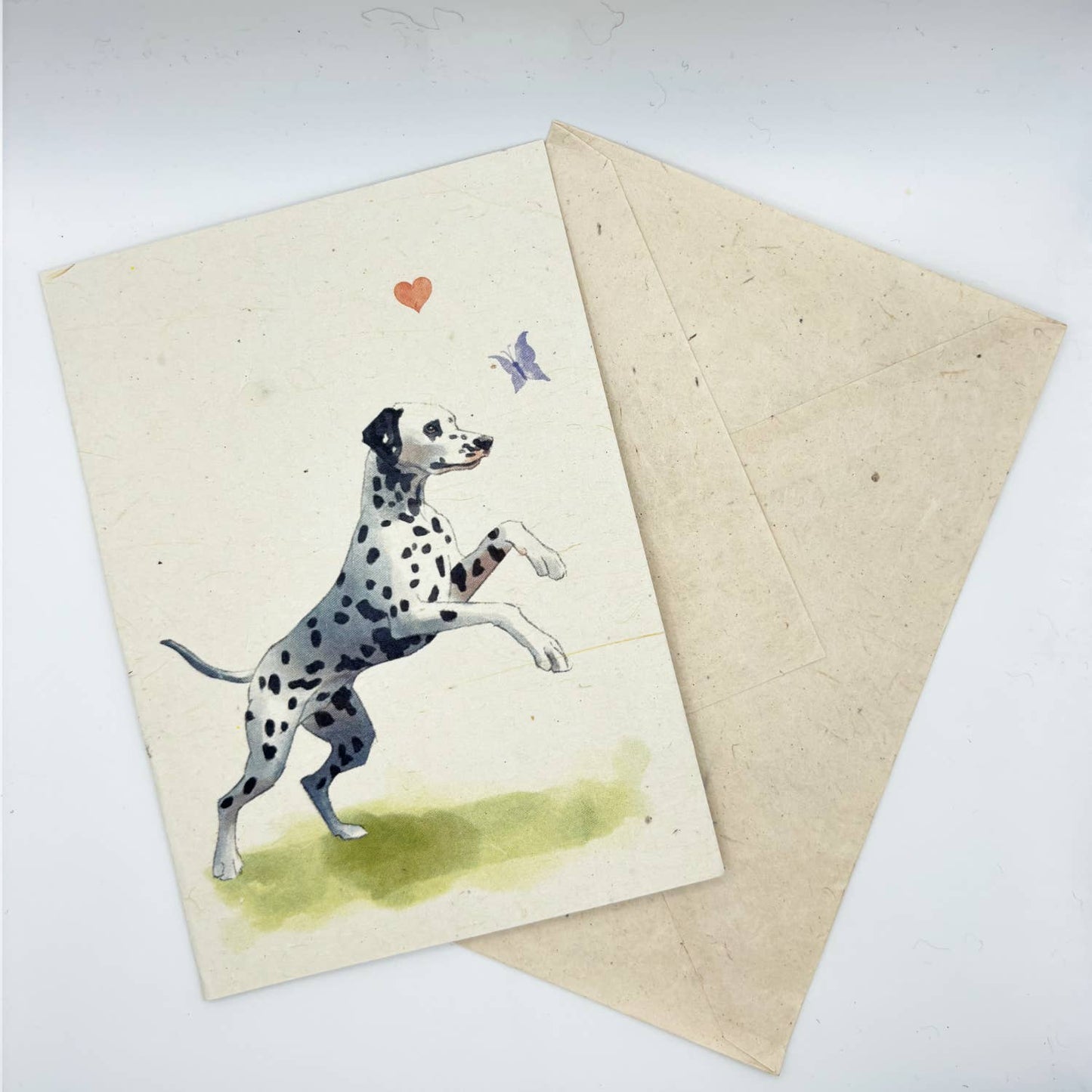 Grußkarte, Gedrucktes Lokta-Papier, Handgezeichnete Kunst, Dalmatiner