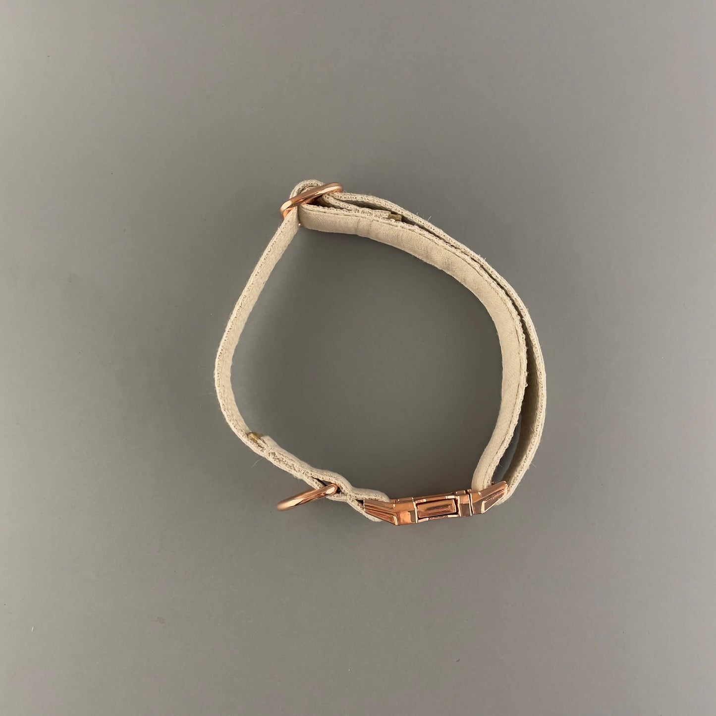 Natürliches Hanf-Hundehalsband Rosegold / S - bis zu 38 cm