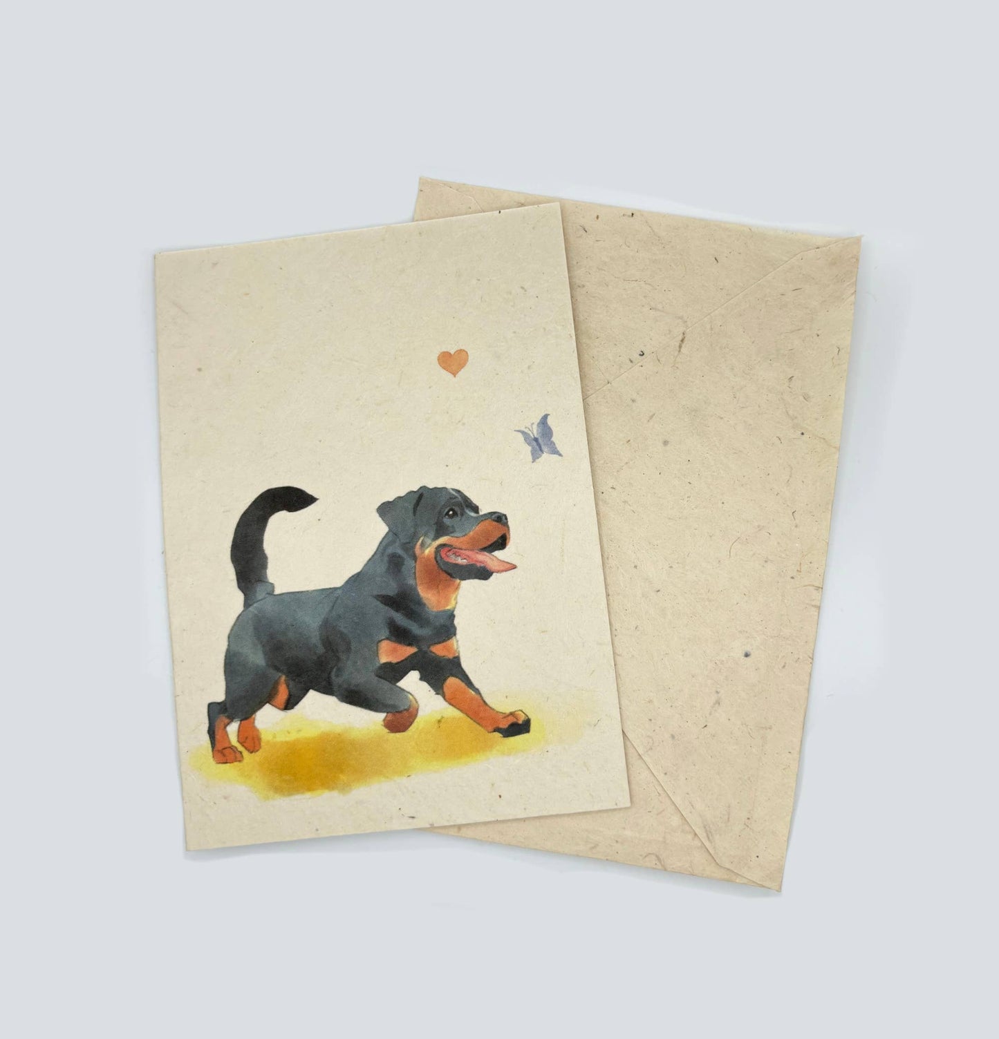 Grußkarte A6, Lokta-Papier, handgezeichnete Kunst, Rottweiler
