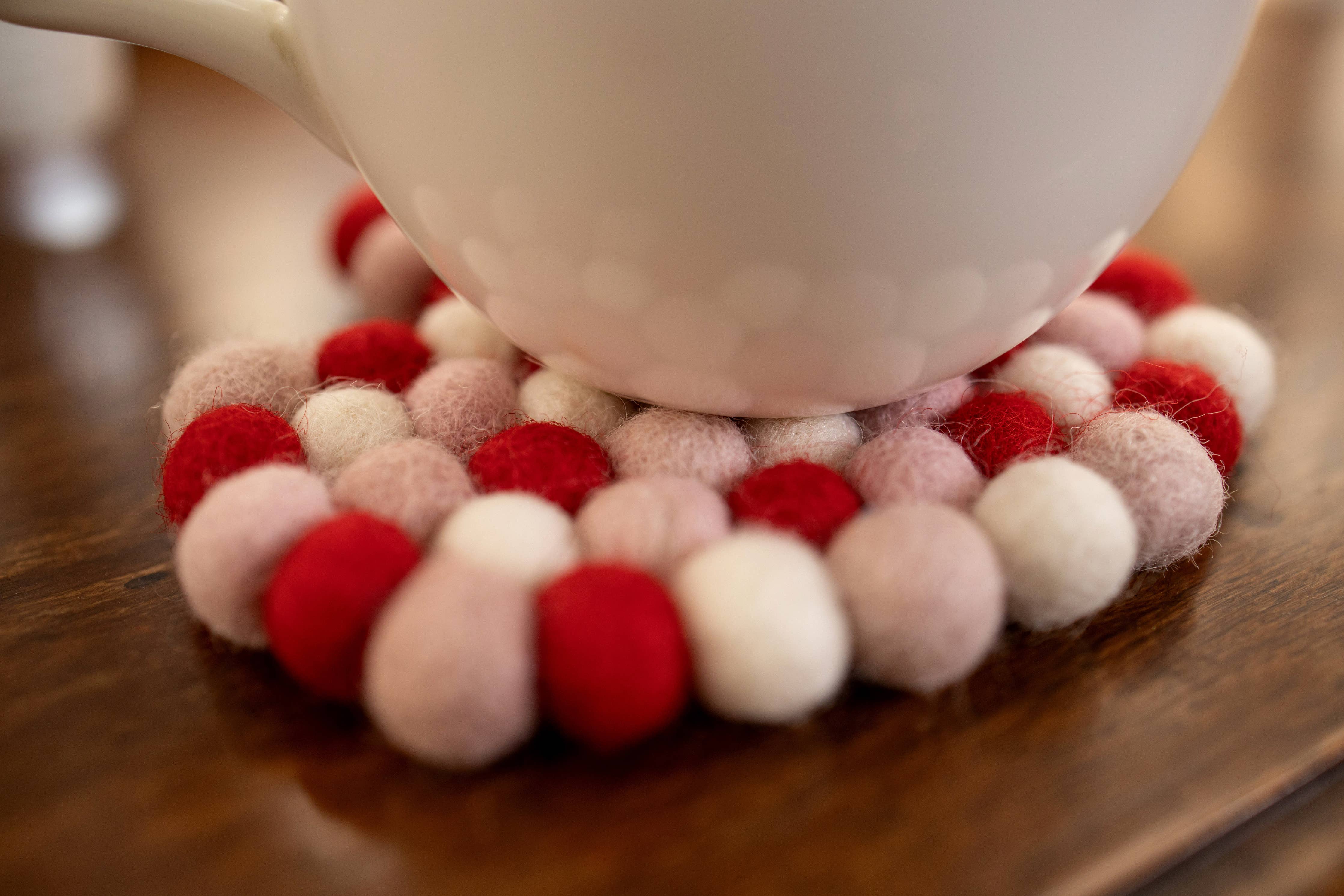 Herz-Untersetzer-Set handgefertigt