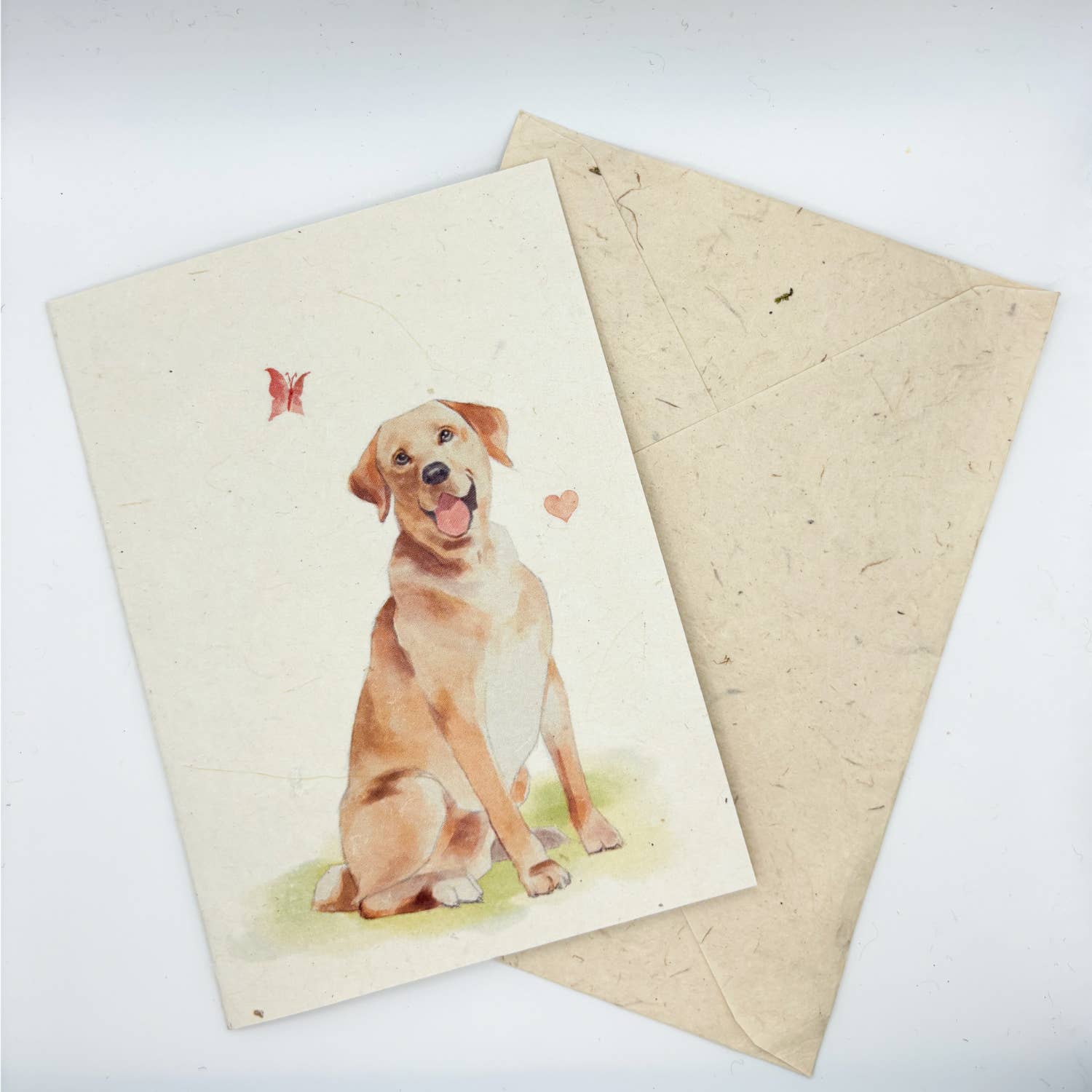 Grusskarte A6, Lokta-Papier, handgezeichnete Kunst, Labrador