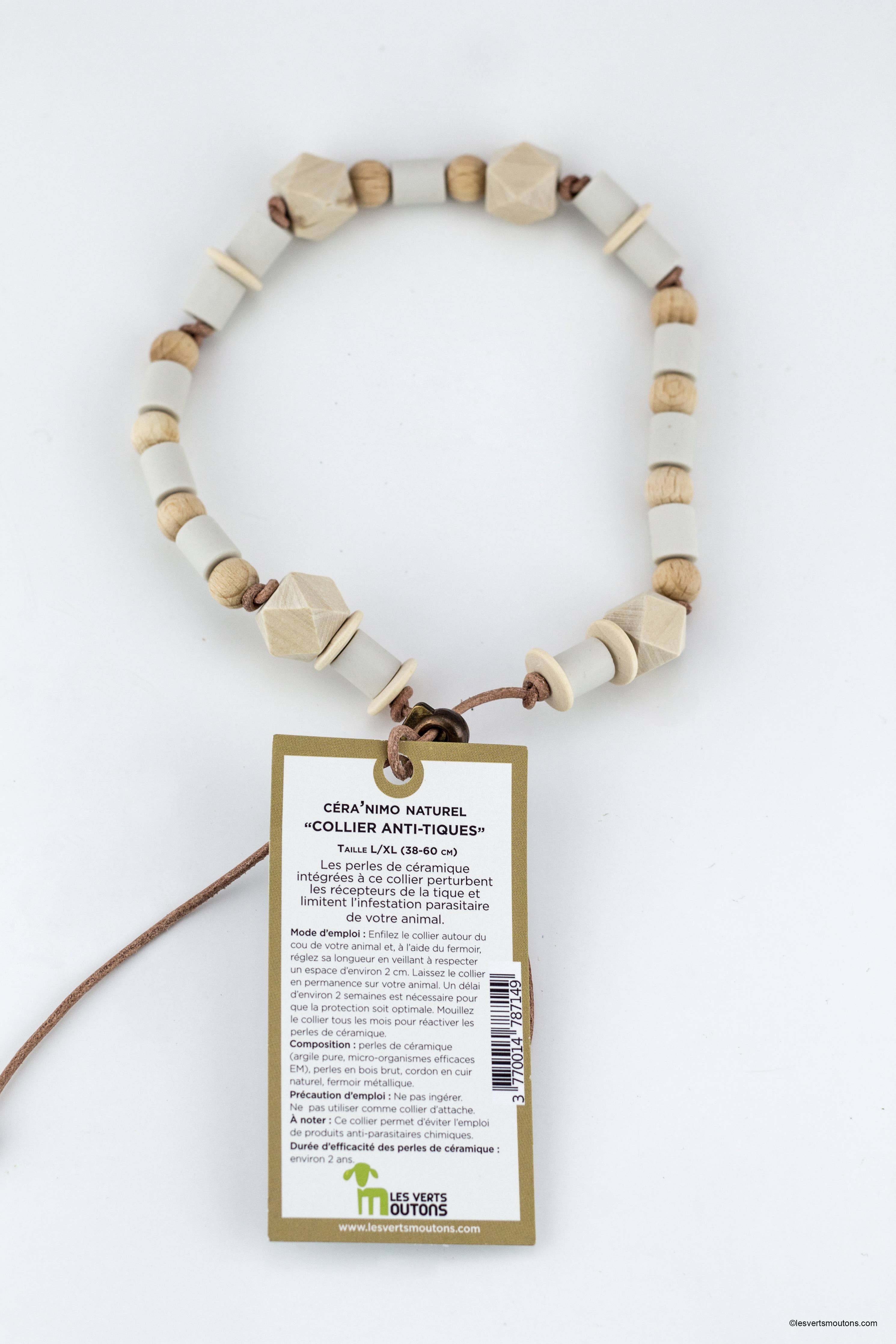 Zeckenhalsband aus Leder - L/XL