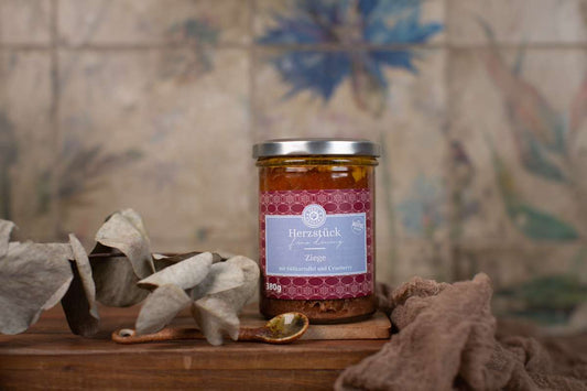 Herzstück Ziege mit Süsskartoffel und Cranberry