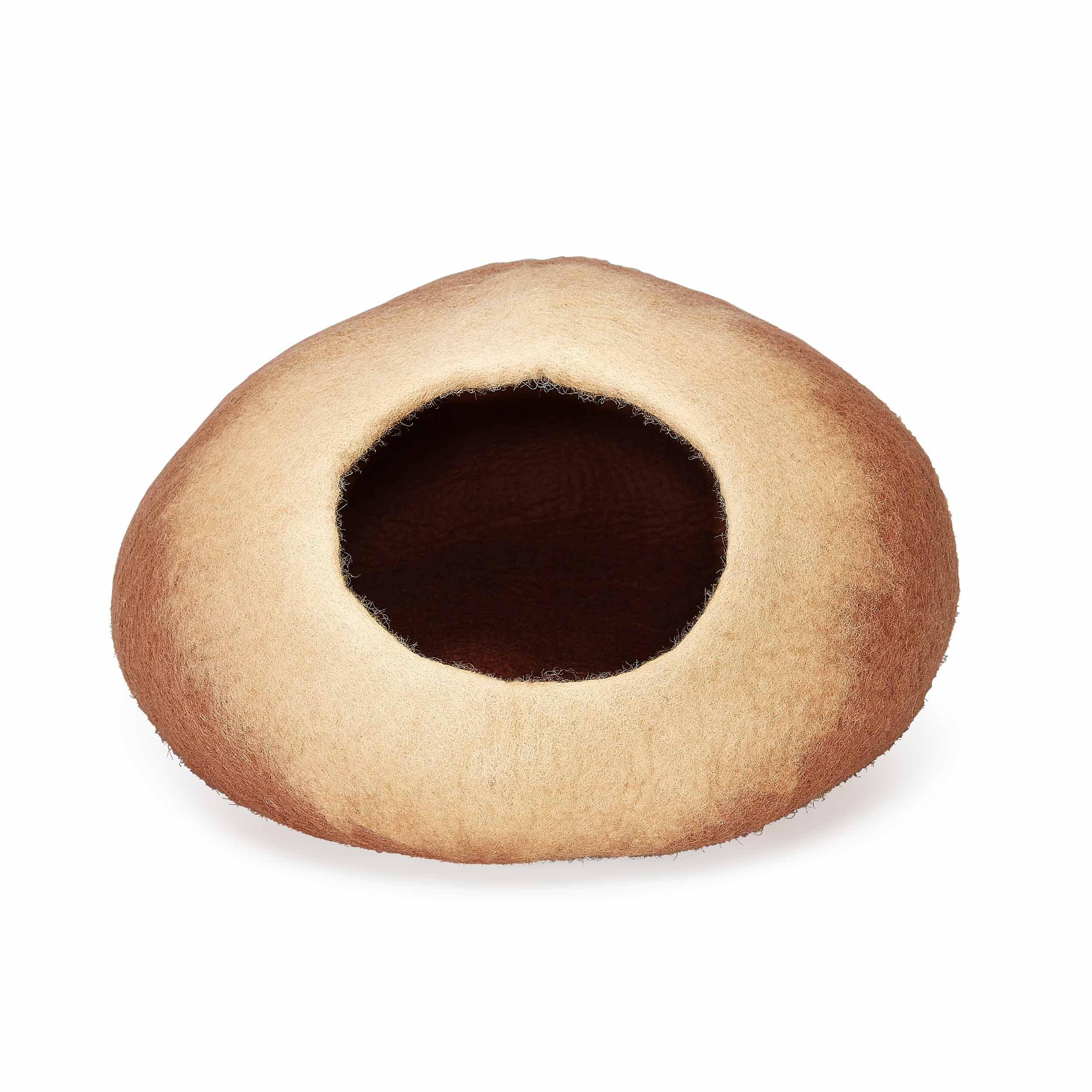 Katzenhöhle Braunton, 100% Wolle, Gefilzt, Handgefertigt