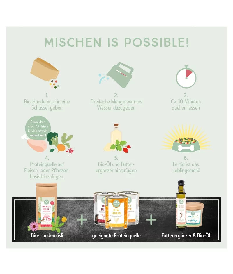 Hundemüsli Balance BIO (1kg) - mit Obst & Gemüse